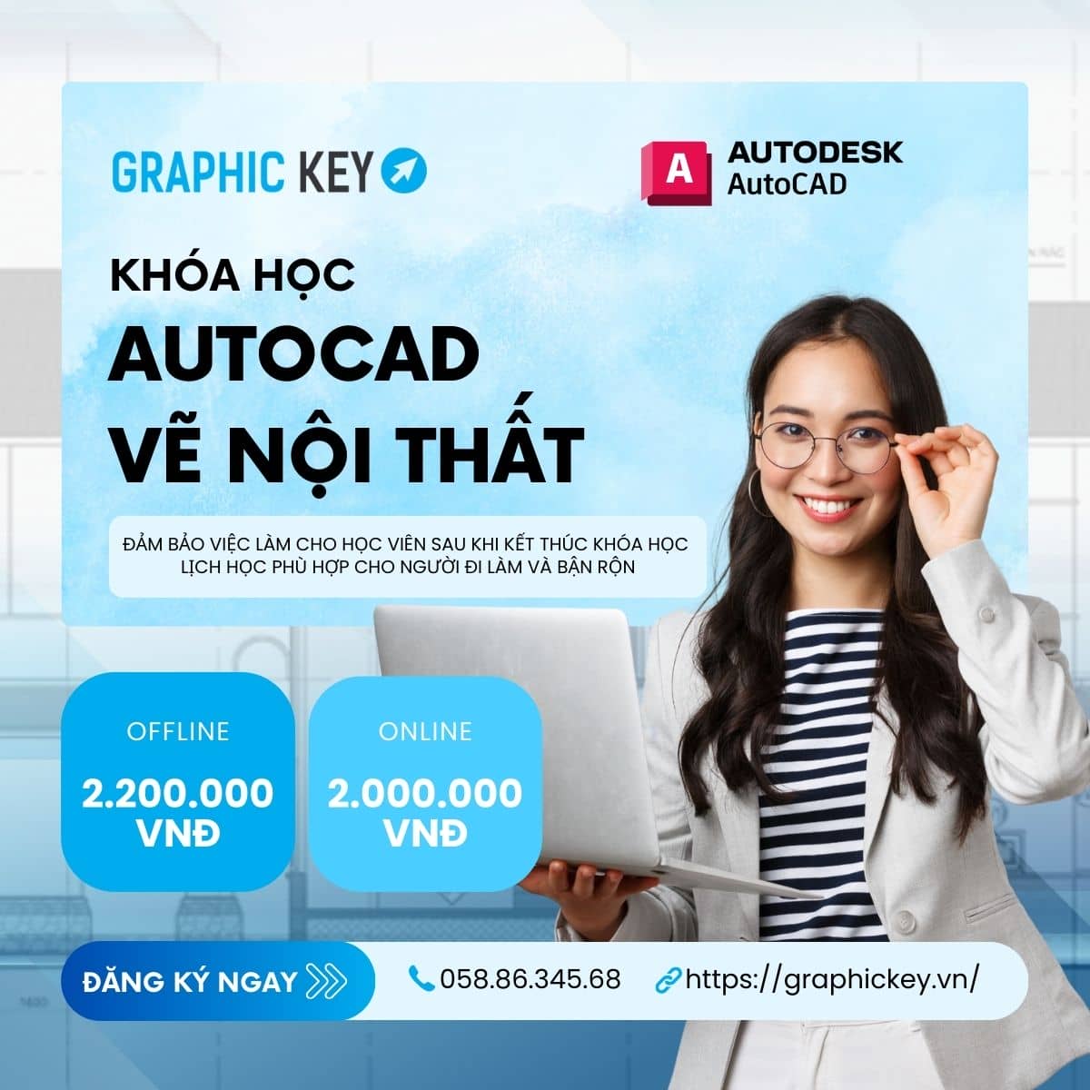 Khóa học Autocad Vẽ Nội Thất | Graphickey