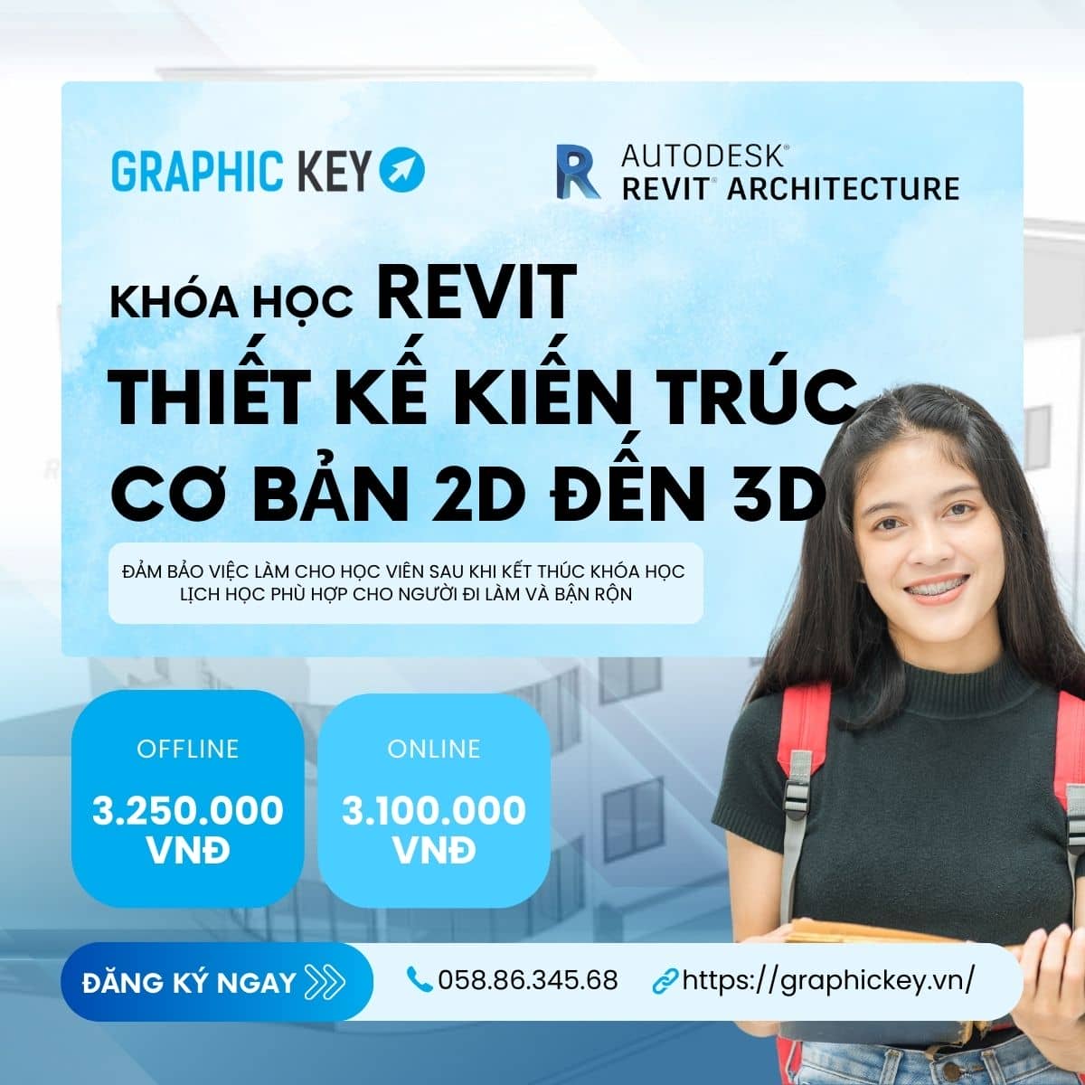 Khóa học Revit thiết kế kiến trúc cơ bản 2D đến 3D | Graphickey