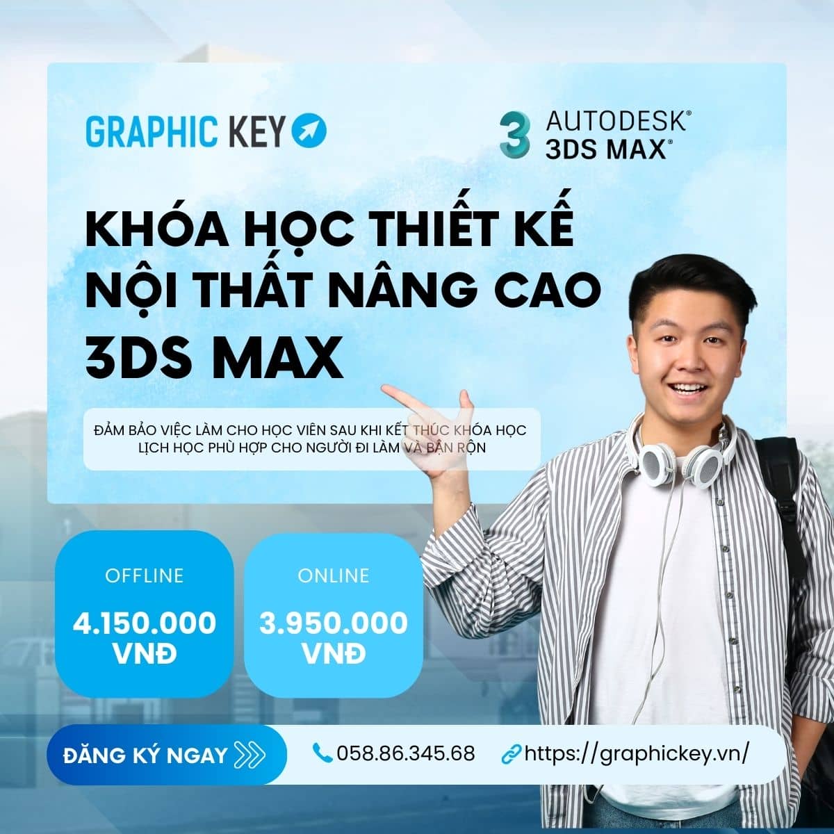 Khóa học thiết kế nội thất nâng cao 3DS MAX | Graphickey