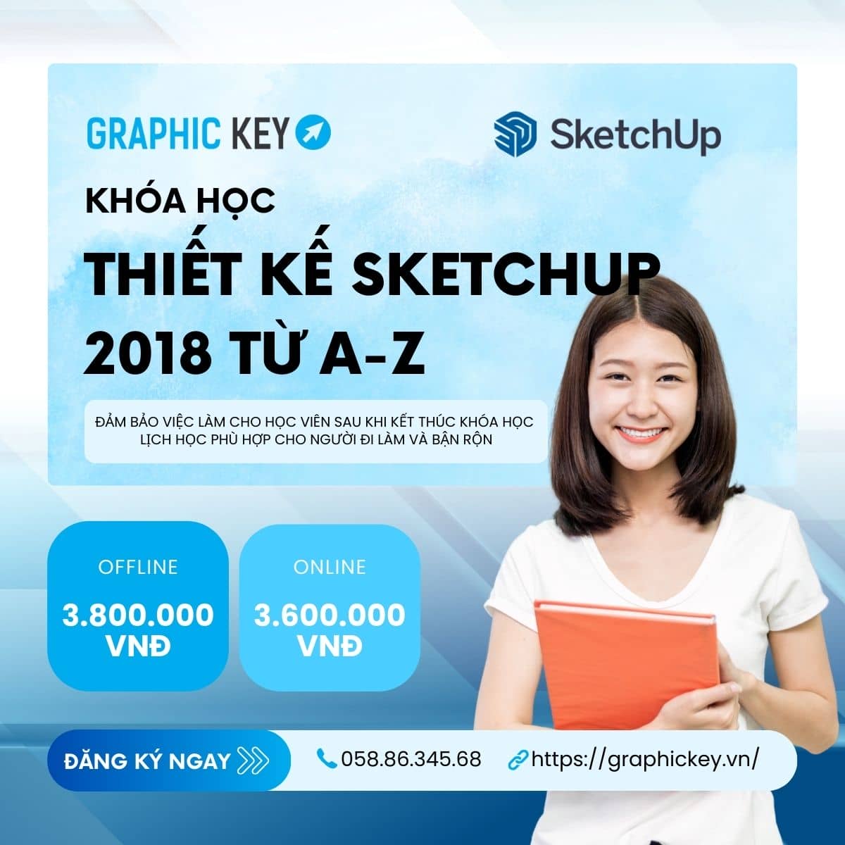 Khóa học thiết kế Sketchup 2018 từ A - Z | Graphickey