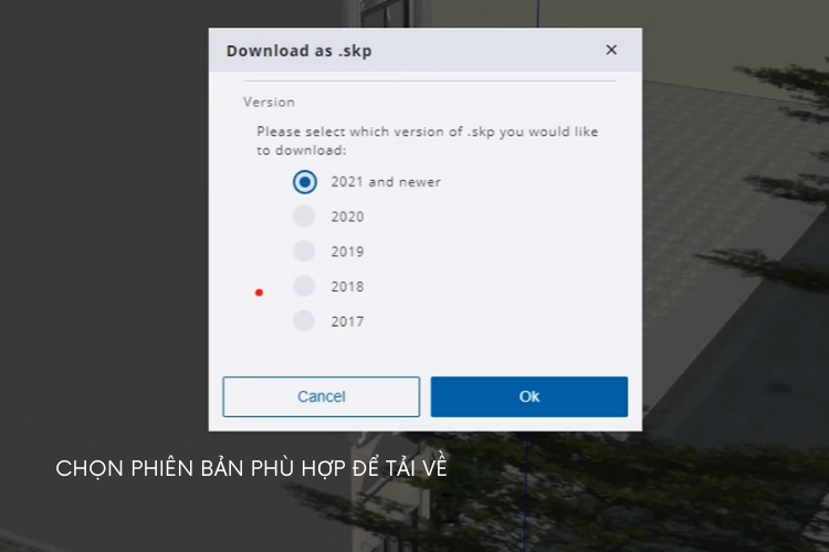chọn phiên bản sketchup phù hợp