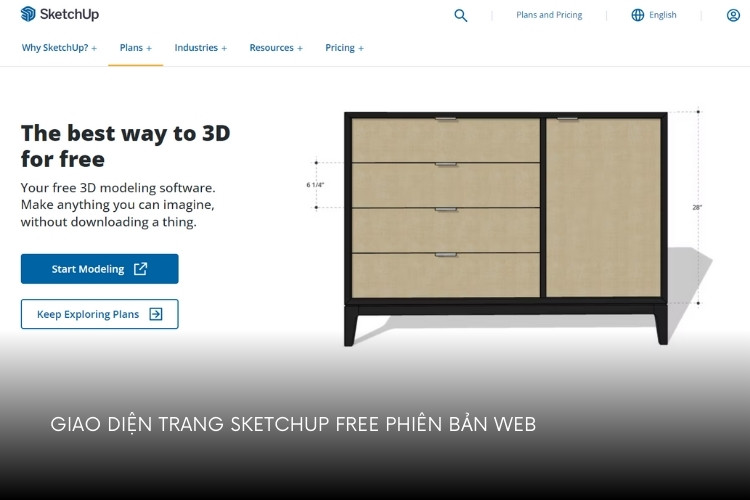 giao diện trang SketchUp phiên bản Web