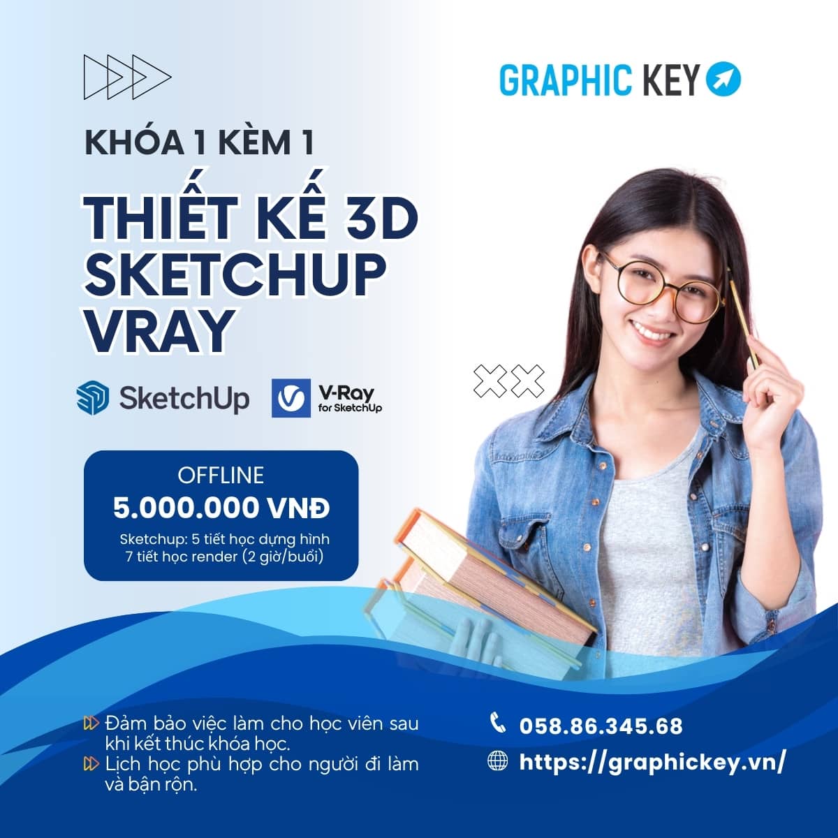 Khóa 1 Kèm 1 Sketchup Vray | Graphic Key
