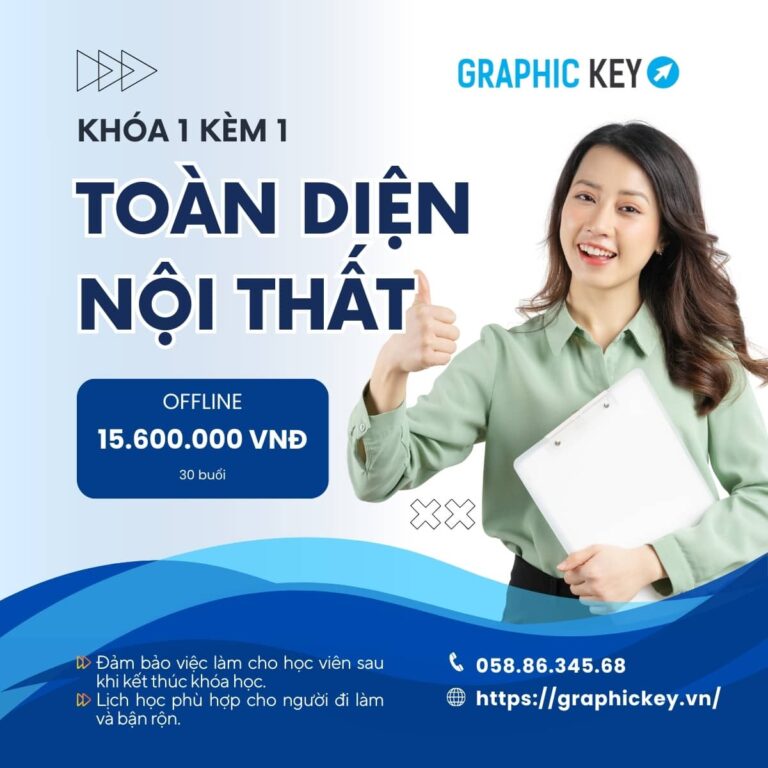 Khóa 1 Kèm 1 Thiết Kế Nội Thất | Graphic Key