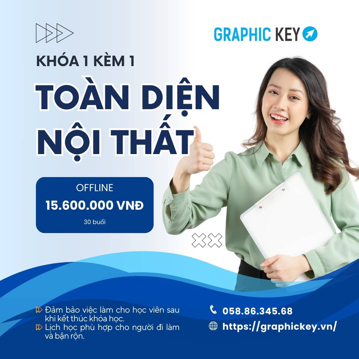 Khóa 1 Kèm 1 Thiết Kế Nội Thất | Graphic Key