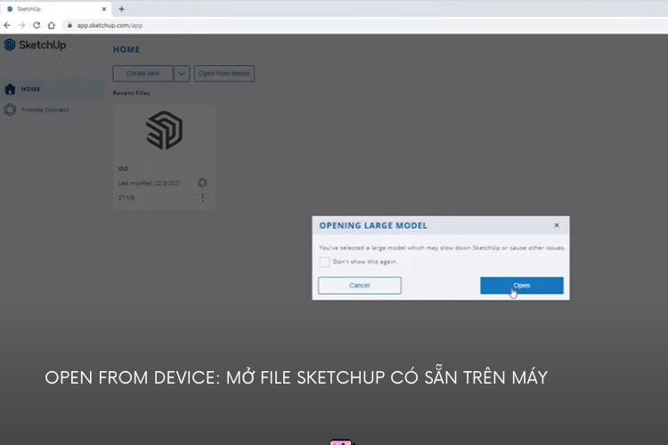mở file sketchup trên web free