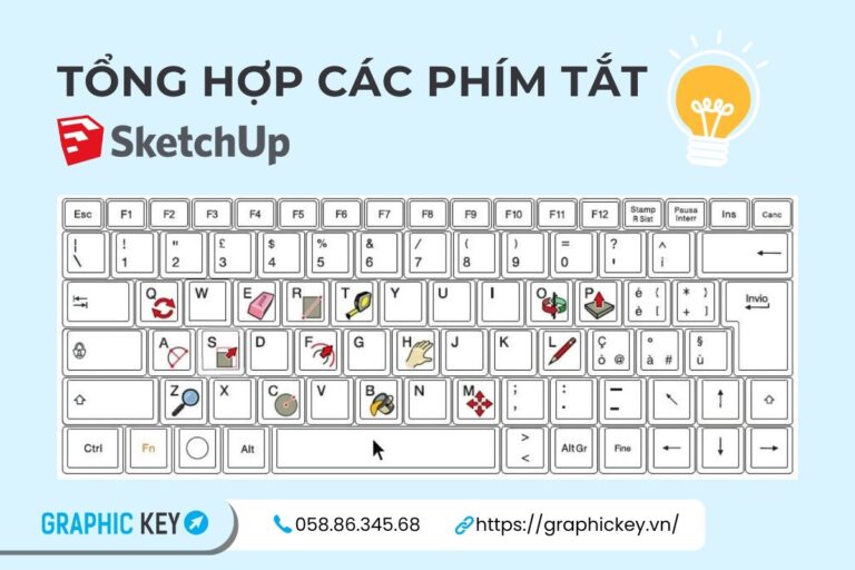 Các phím tắt trong SketchUp