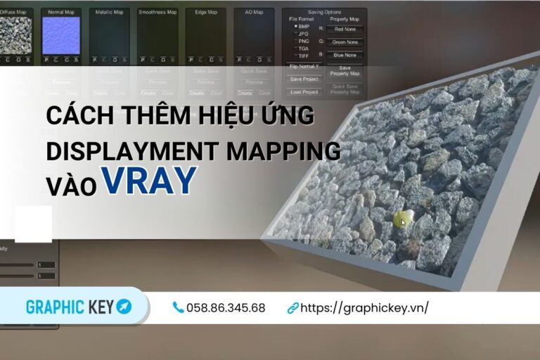 Cách thêm hiệu ứng Displayment Mapping vào Vray