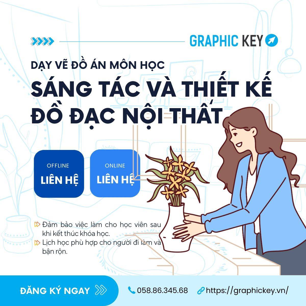 Dạy Vẽ Đồ Án Môn Sáng Tác Và Thiết Kế Đồ Đạc Nội Thất | Graphic Key