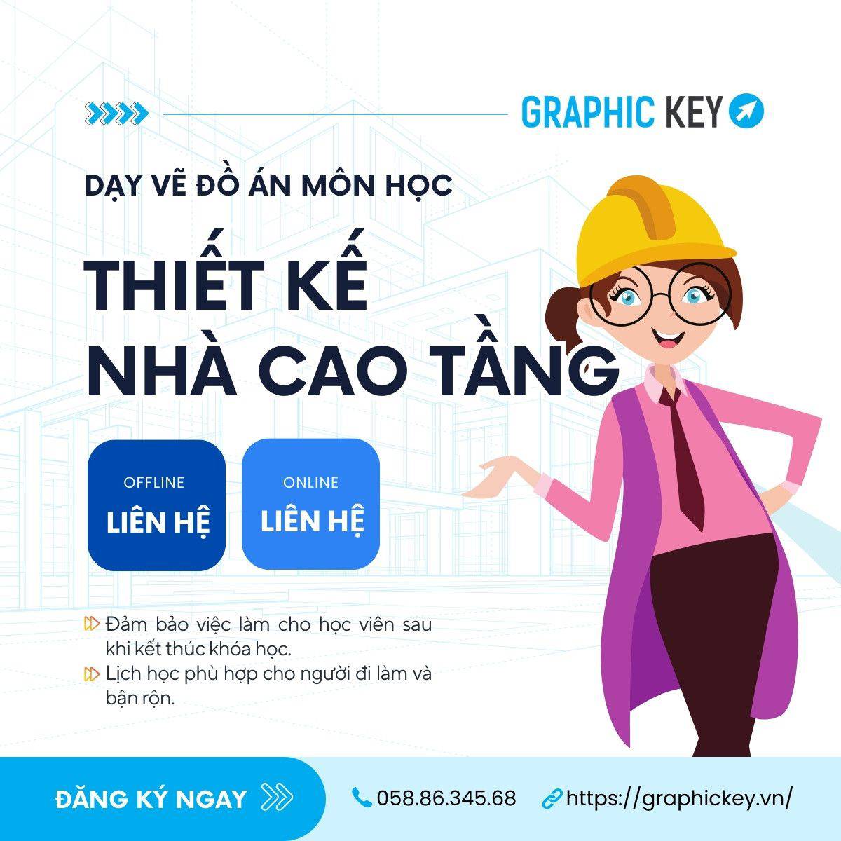Dạy Vẽ Đồ Án Môn Thiết Kế Nhà Cao Tầng | Graphic Key