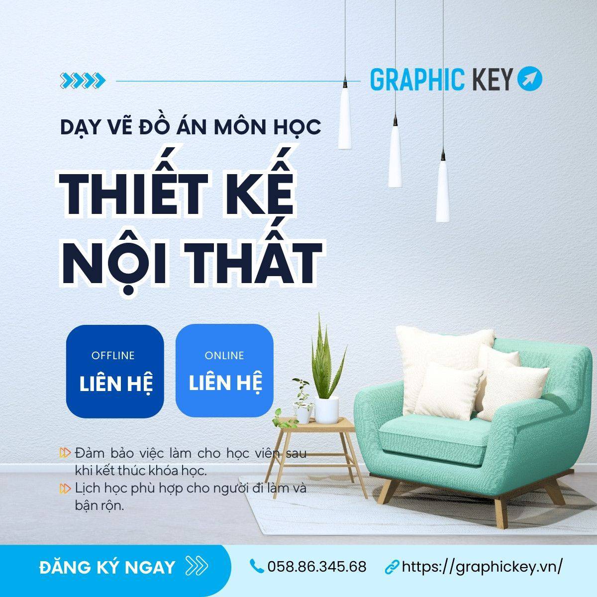 Dạy vẽ Đồ Án Môn Thiết Kế Nội Thất | Graphic Key