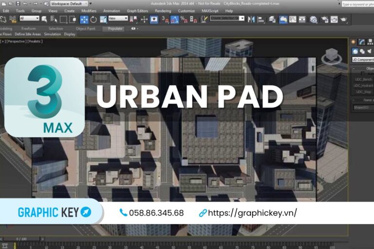 Plugin tạo mô hình đô thị với tòa nhà, đường phố trong 3DsMax