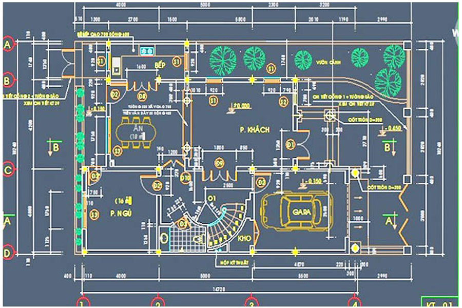 Học AutoCAD tại Graphic Key sẽ được xây dựng trên bản vẽ có thật