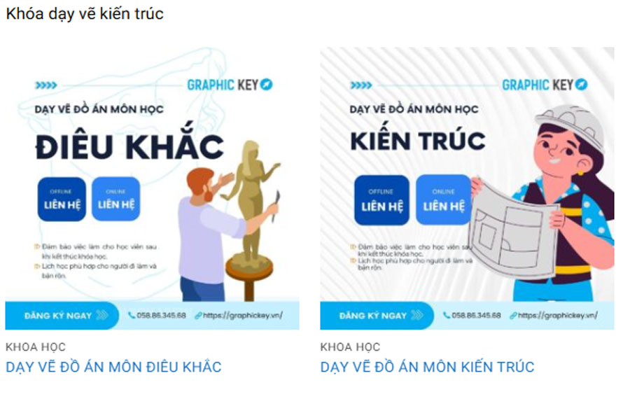Khóa dạy vẽ kiến trúc TPHCM của Graphic Key