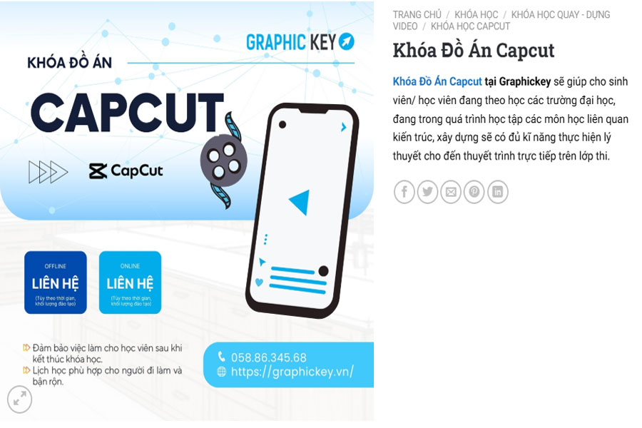 Khóa đồ án Capcut TPHCM của Graphic Key