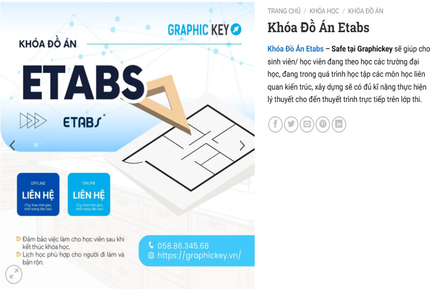 Khóa đồ án Etabs TPHCM tại Graphic Key