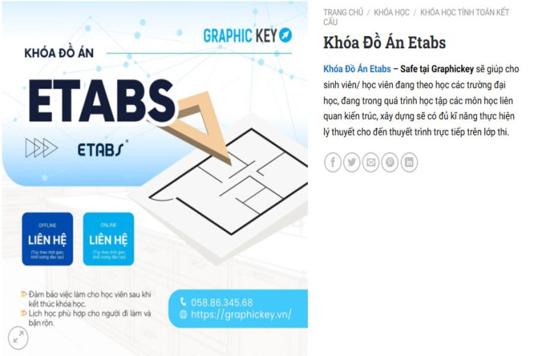 Khóa học ETABS kết cấu nhà TPHCM tại Graphic Key