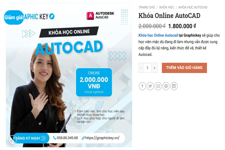 Khóa học Online AutoCAD của Graphic Key