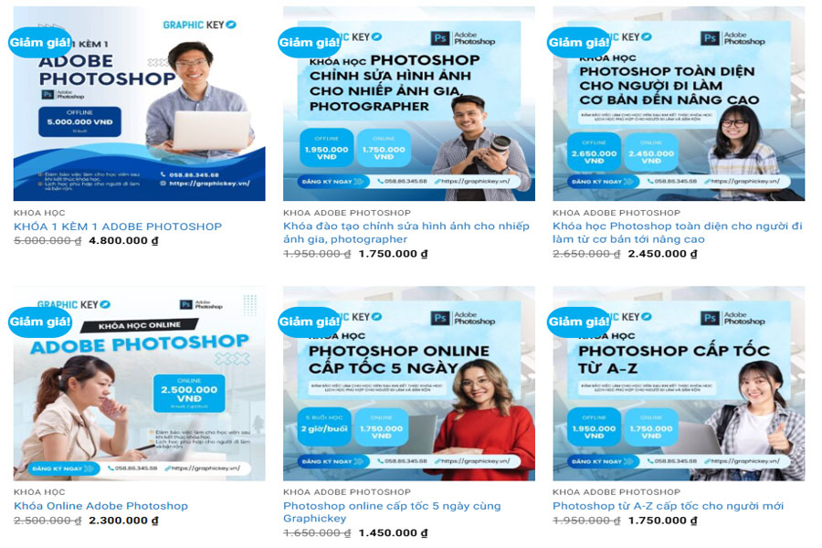 Các khóa học Adobe Photoshop TPHCM của Graphic Key