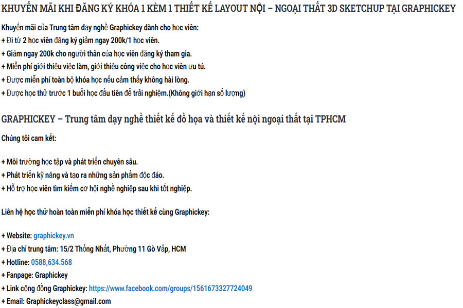 Chính sách ưu đãi và cam kết của trung tâm Graphic Key