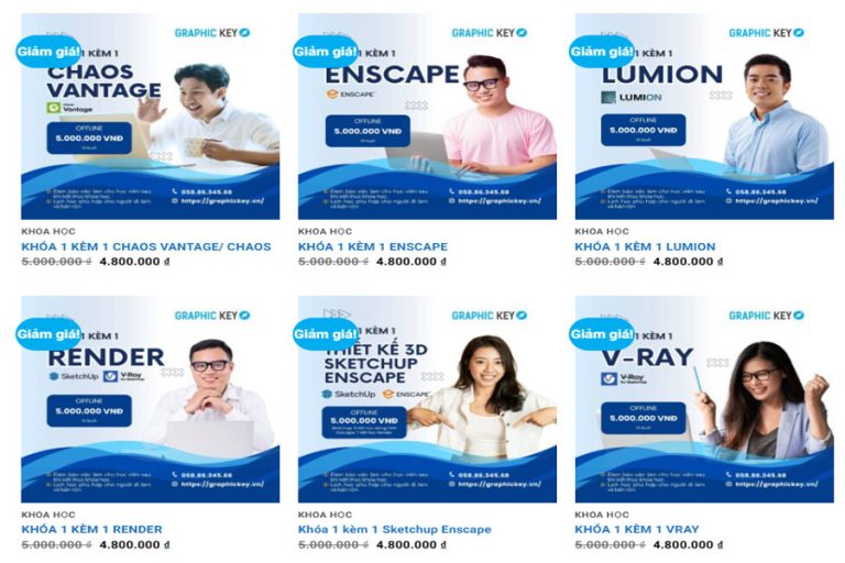 Graphic Key có rất nhiều khóa học Render TPHCM
