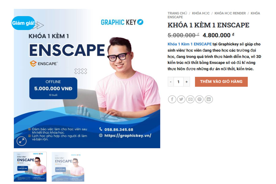 Khóa 1 kèm 1 Enscape của trung tâm Graphic Key