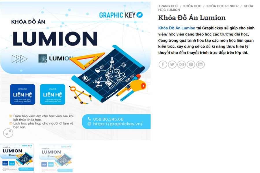 Khóa đồ án Lumion của Graphic Key mang lại hiệu quả rất cao