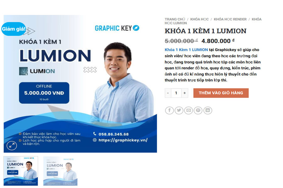 Khóa học 1 kèm 1 Lumion tại Graphic Key