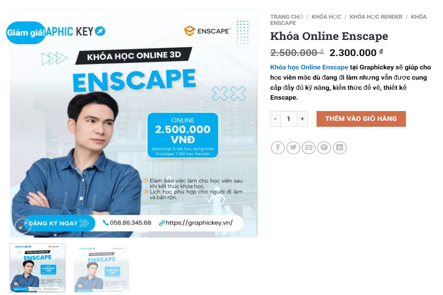 Khóa học Render TPHCM online của Graphic Key