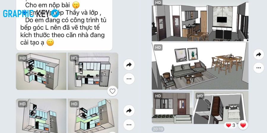 8 buổi đầu học viên sẽ học dựng hình với sketchup