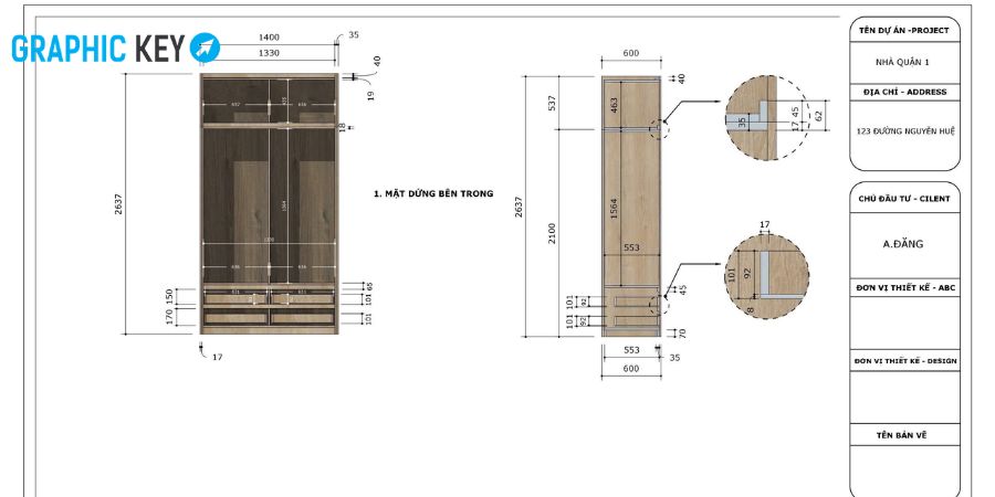 Ở buổi học đầu tiên học viên sẽ được học dựng hình bản vẽ